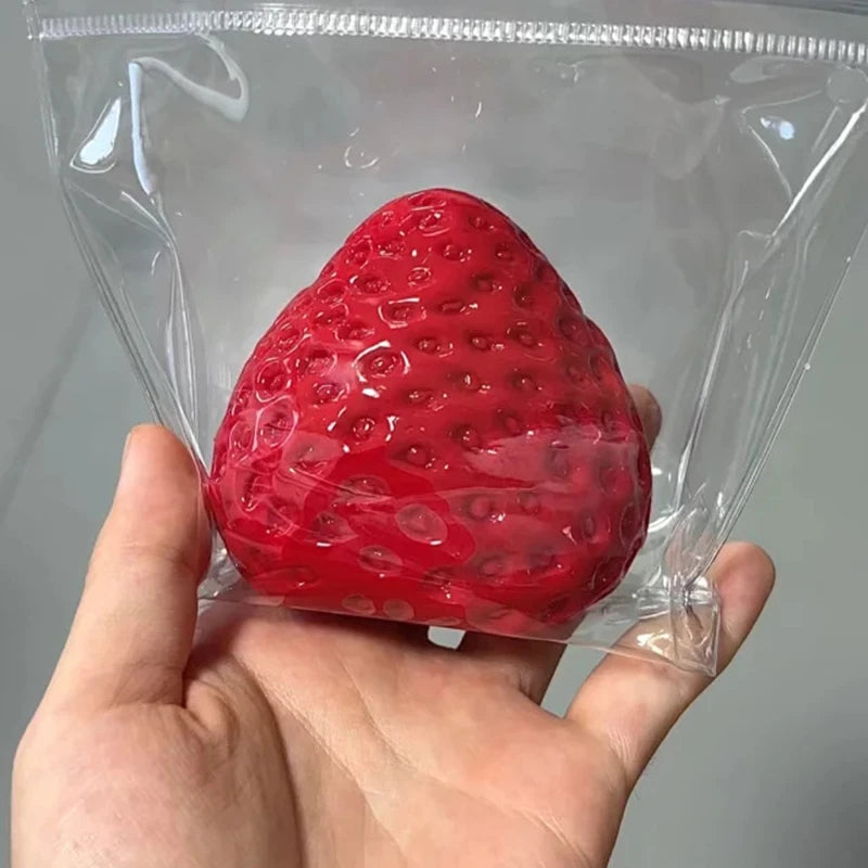 Strawberry Taba Squishy Fidget Toy – Slow Rebound Stress Relief Squeeze Toy for Kids & Adults, Office & Party Favors Gift