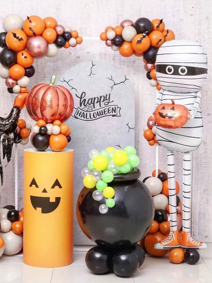 1PC Halloween Mummy Pumpkin Balloon – Spooky Party Decoration for Trick or Treat, Halloween Parties & Festive Home Decor