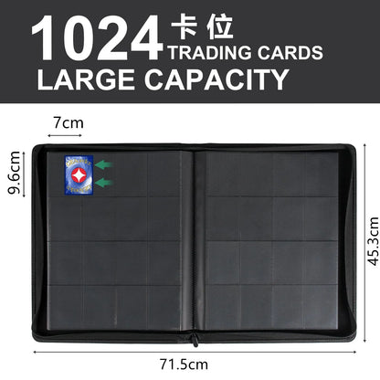 Carpeta de cartas TCG de 1024 bolsillos – Álbum grande con cremallera impermeable para colección de cartas Pokémon, Yu-Gi-Oh y otras cartas coleccionables