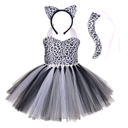 Baby Girls Animal Tutu Dress – Forest Theme Giraffe, Cow, Tiger, Leopard & Zebra Print Costume for Halloween & Birthday Parties