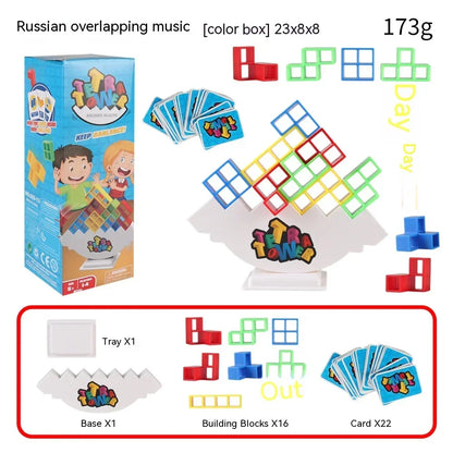 Juego de equilibrio y apilamiento Tetra Tower – Divertido juego de mesa de construcción de puzles para niños y adultos, desafío de apilamiento estratégico, actividad para noche de juegos en familia y regalo interactivo en equipo