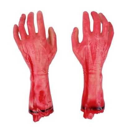 Halloween Fake Body Parts Props – Scary Bloody Human Brain, Heart, Hand, Finger, Leg & Foot Decorations for Halloween Parties, Haunted Houses & Horror Decor