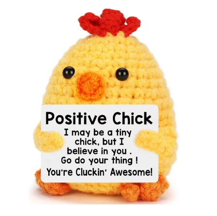 Poupée câlin pomme de terre à énergie positive – Mini ami de poche tricoté en laine, fait à la main, avec carte, cadeau de Noël amusant et décoration de chambre