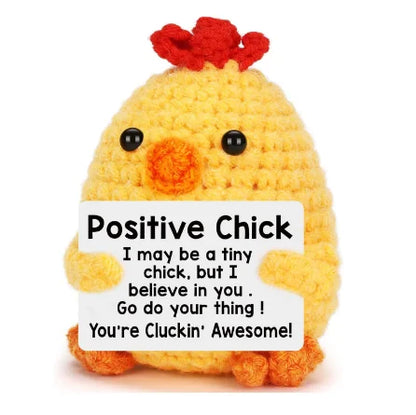 Poupée câlin pomme de terre à énergie positive – Mini ami de poche tricoté en laine, fait à la main, avec carte, cadeau de Noël amusant et décoration de chambre