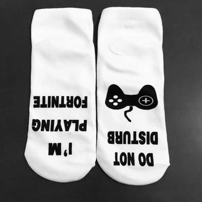 Funny Harajuku Word Print Socks – Unisex Cotton Crew Socks for Men & Women, Hip Hop Streetwear Skateboard Style
