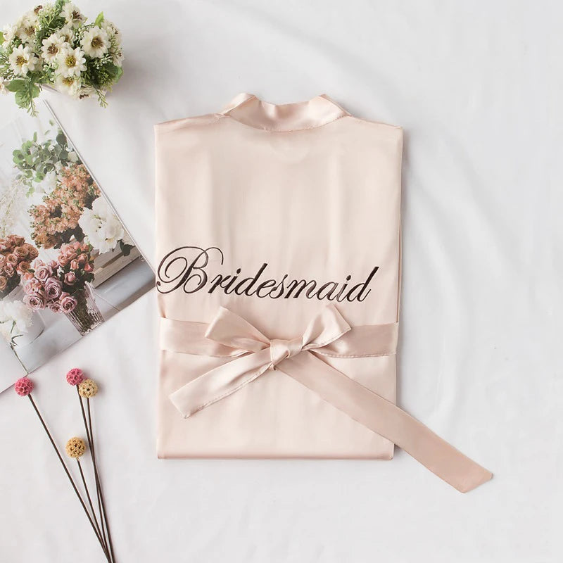 Women’s Summer Lace Kimono Robe – Bride & Bridesmaid Wedding Sleepwear Embroidered Bathrobe Night Dress