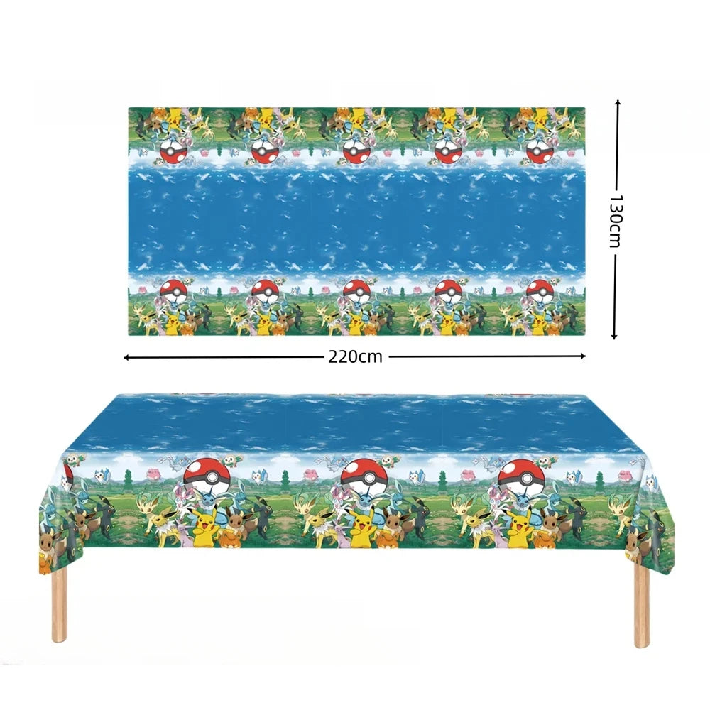 Pokémon Pikachu Tablecloth Decorations – Cute Disposable Table Covers for Kids Birthday, Baby Shower & Party Supplies