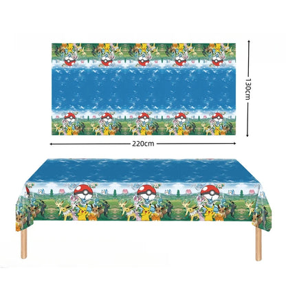 Pokémon Pikachu Tablecloth Decorations – Cute Disposable Table Covers for Kids Birthday, Baby Shower & Party Supplies