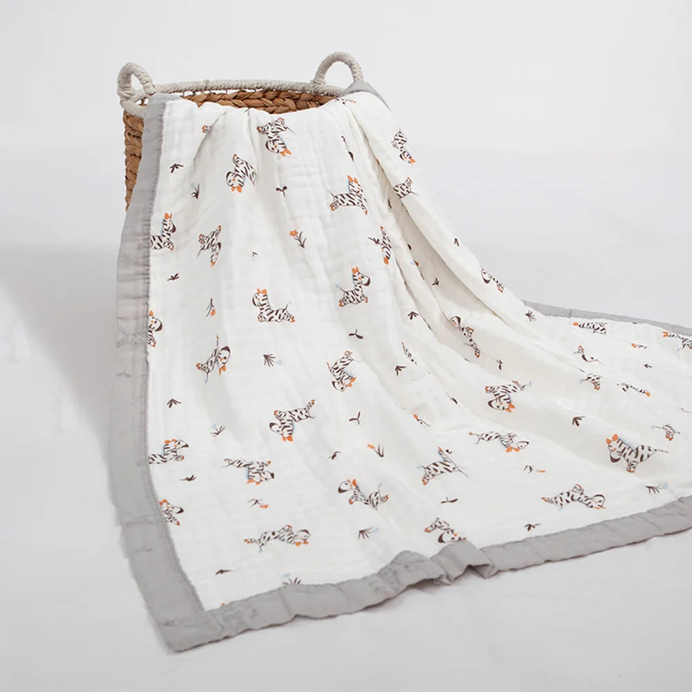 Manta de bebé de gasa 100% algodón de 6 capas – Suave, transpirable, arrullo para recién nacidos, envoltura para bebés y toalla de baño absorbente para bebés