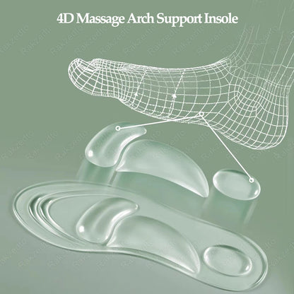 Medical Silicone Orthopedic Insoles for Women – Gel Arch Support Shoe Inserts for Flat Feet, Plantar Foot Comfort & Cushioning