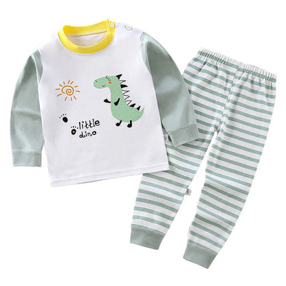 Conjunto de pijama de algodón para niños – Ropa de dormir de dibujos animados de otoño invierno para niños y niñas, conjunto de ropa de descanso suave para niños, ropa de noche acogedora y conjunto para el hogar para un sueño cómodo