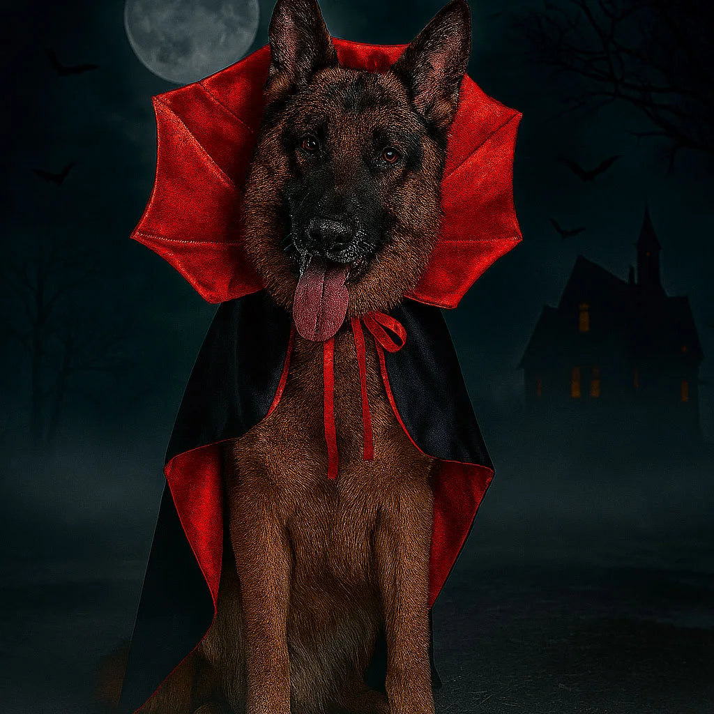 Halloween Pet Cape Costume with Bat Wings – Adjustable Vampire Cloak for Puppies, Kittens, Dogs & Cats, Cute Cosplay Outfit for Parties & Holidays