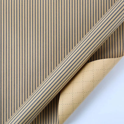 70×50CM Retro Blue Wave Gift Wrapping Paper – Grid & Sea Star Pattern Bouquet Packaging Paper for Men, Birthday Gifts & DIY Crafts