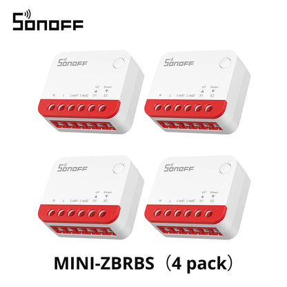 SONOFF MINI-ZBRBS Zigbee Smart Roller Shutter Switch – Controlador inteligente de cortinas, módulo de motor de persianas compatible con ZigBee Hub, automatización de escenas locales e interruptor amplificador de señal para eWeLink Smart Home