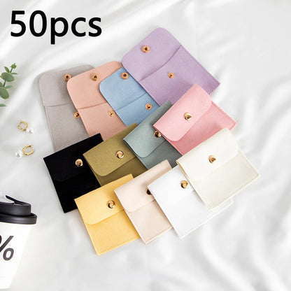 1/10/50PCS Microfiber Velvet Jewelry Gift Bags – Soft Pouches for Earrings, Necklaces, Christmas, Weddings, Candy Favors & Gift Packaging