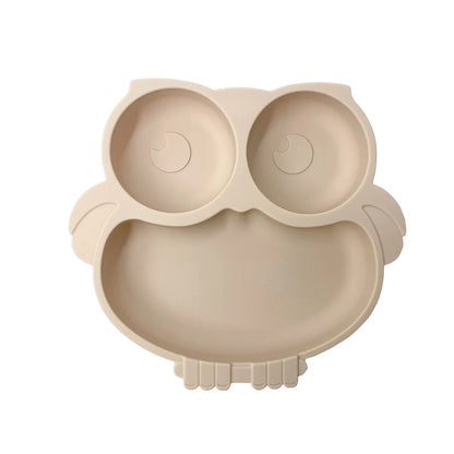 Assiette à ventouse en silicone pour bébé – Assiette repas sourire pour tout-petits avec compartiments, vaisselle pour enfants sans BPA