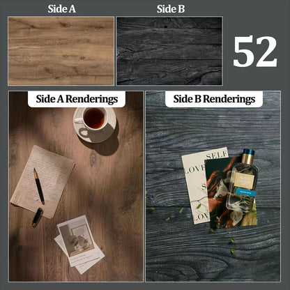 Double-Sided Wood Grain & Marble Photography Backdrop Board 57 × 87 cm – Waterproof Photo Background for Product Photography