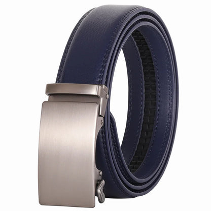 Plyesxale Men's Brown Leather Belt 2026 – Automatic Buckle Vintage Belt for Jeans, Luxury-Style Casual Waist Strap, Ceinture Homme B9