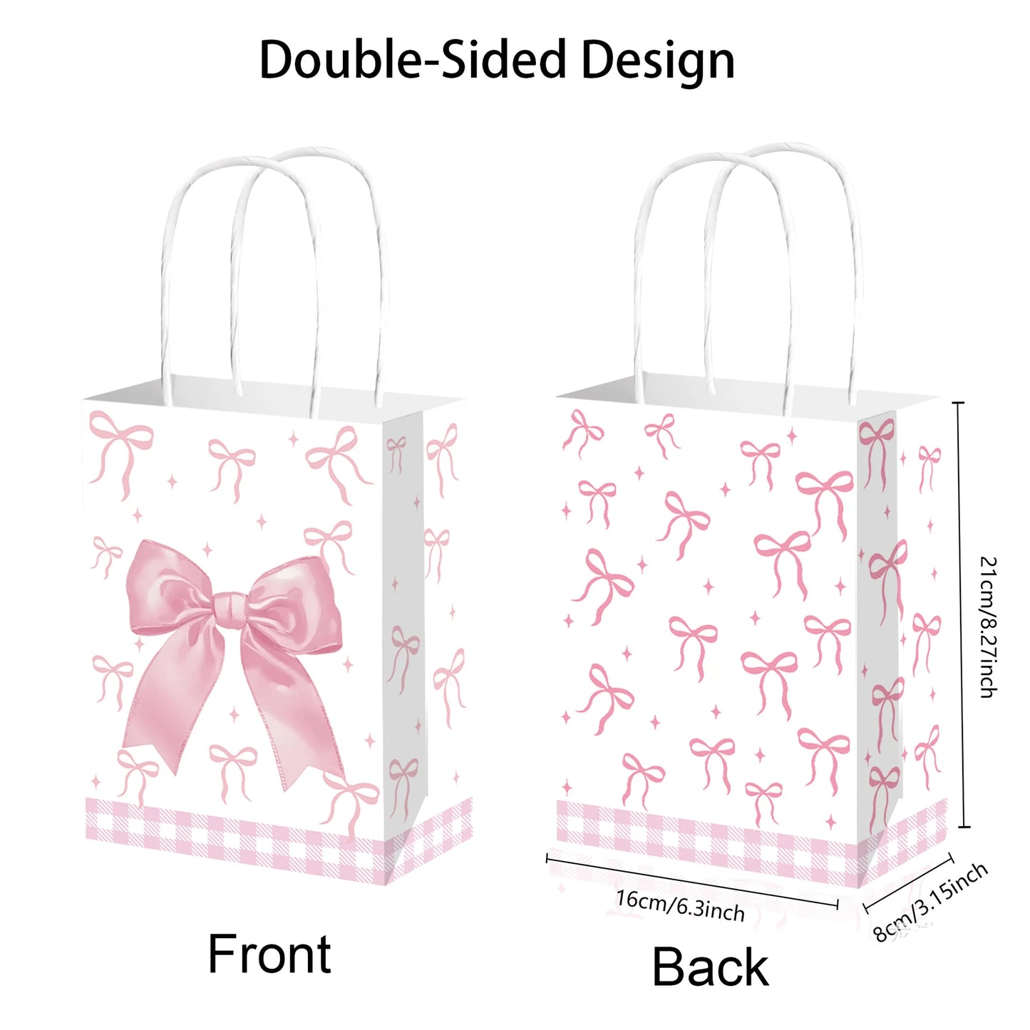 Bolsas de regalo de papel kraft de 5/10/25/50 piezas con asas – Bolsas de regalo y dulces de 10 colores para cumpleaños, bodas, baby showers y empaques de regalo