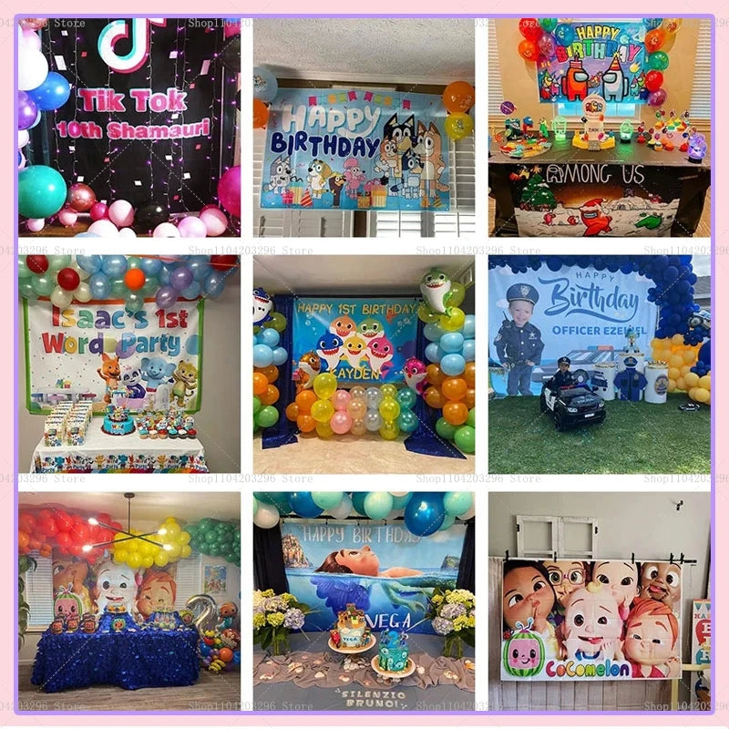 Pokémon Birthday Backdrop – Pikachu Party Photography Background Banner for Kids Birthday, Photo Studio Wall & Party Decoration