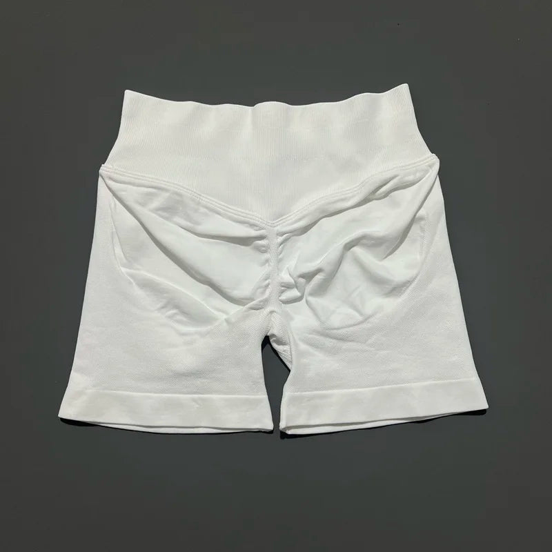 Pantalones cortos de gimnasio sin costuras con efecto Scrunch Butt para mujer – Pantalones cortos de yoga de cintura alta para correr, entrenar, fitness y ropa deportiva