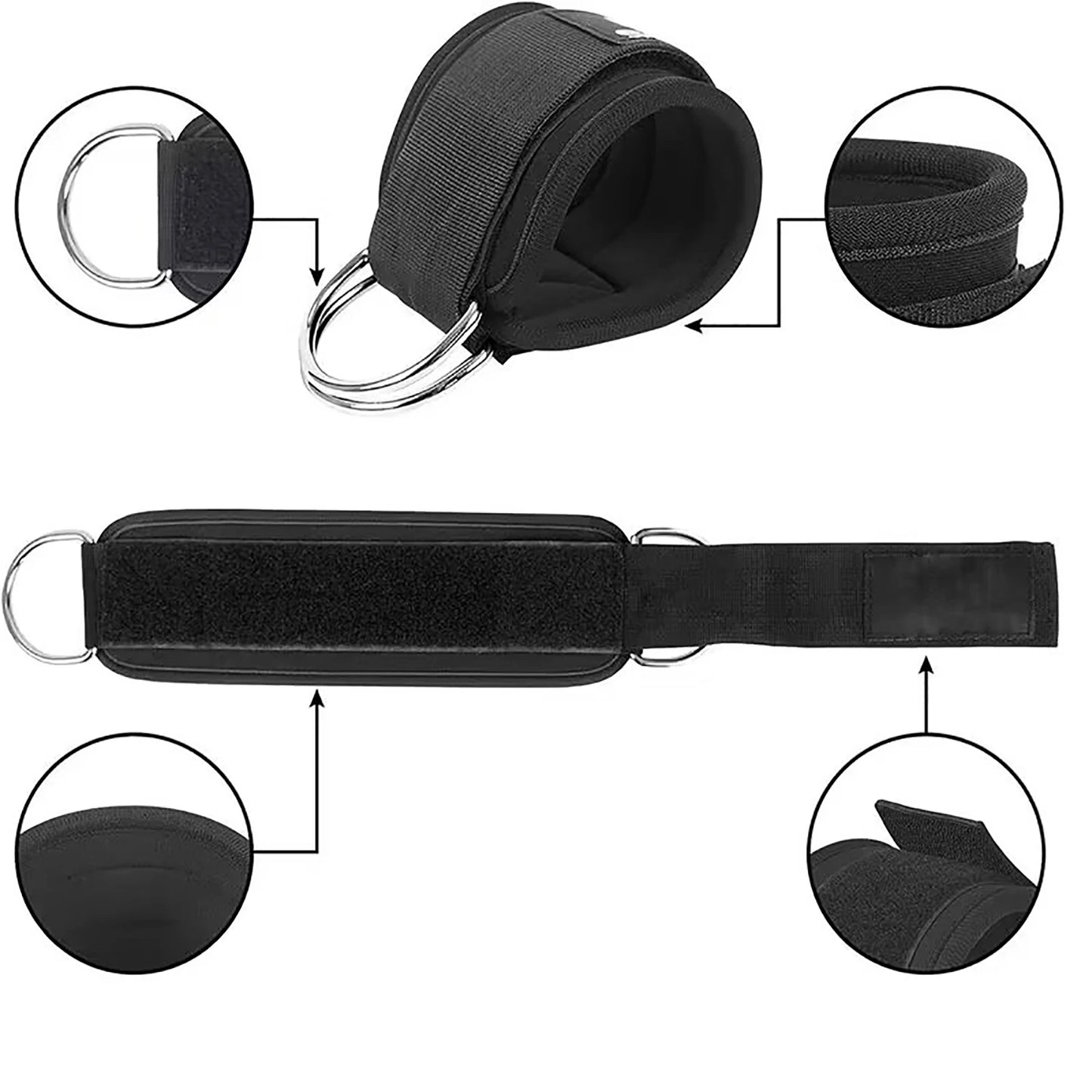 Juego de bandas de resistencia con tobilleras – Bandas elásticas de fitness con accesorios de tobillo para gimnasio, yoga, entrenamiento de fuerza y ejercicio en casa