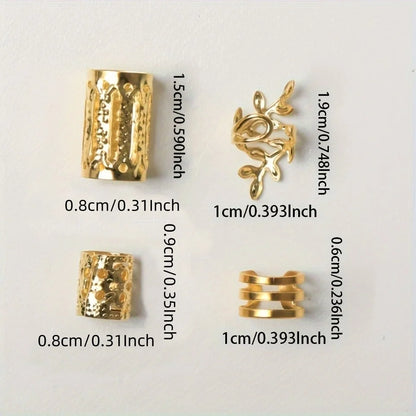 40/80PCS Anillos Huecos para el Pelo – Accesorios DIY de Joyería para Rastas para Mujeres y Niñas | Decoración para Trenzas y Peinados