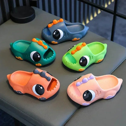 Kids Cartoon Dinosaur Flip Flops Non-Slip Beach Slippers for Boys & Girls (Ages 2–12)