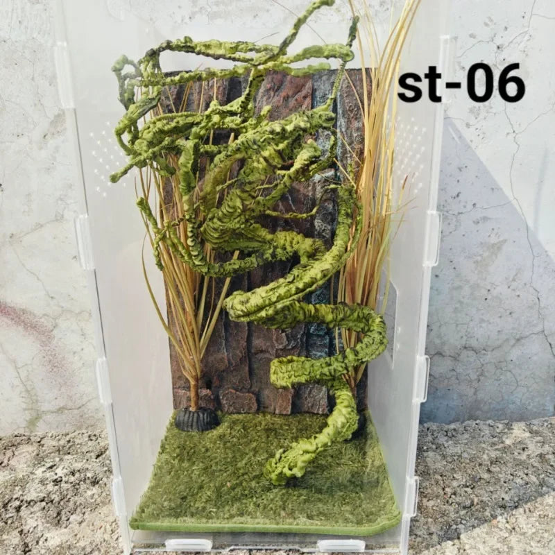 Bendable Reptile Jungle Vines – Flexible Foam Rattan Fake Branches for Lizard & Chameleon Terrariums, Rainforest Habitat Landscaping Decor