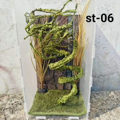 Bendable Reptile Jungle Vines – Flexible Foam Rattan Fake Branches for Lizard & Chameleon Terrariums, Rainforest Habitat Landscaping Decor