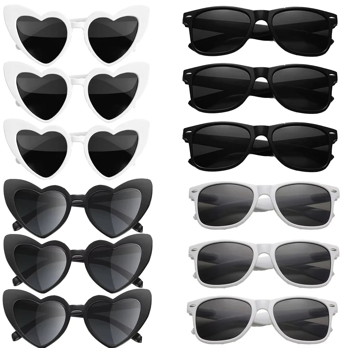 12–120PCS Personalized Heart Sunglasses with Pen – Wedding & Bachelorette Party Favors, Bridal Party Photo Props & Gifts