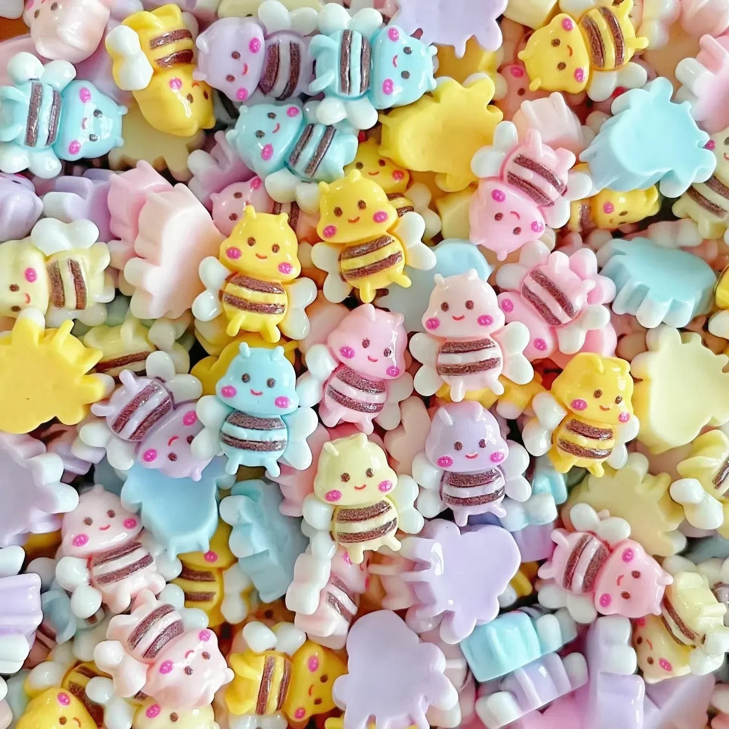 30/300pcs Mini Breloques en Résine Bonbon Fleur Amour – Mignons Accessoires de Bricolage pour Nail Art, Barrettes à Cheveux, Scrapbooking, Bijoux Faits Main et Projets Créatifs pour Enfants