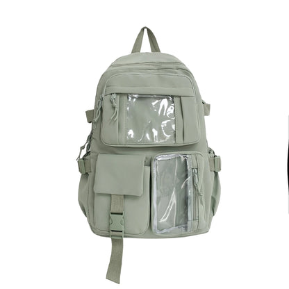 Cute Nylon Backpack for Girls & Women – Multi-Pocket Student School Bag, Lightweight Casual Backpack for Students, Travel & Daily Use