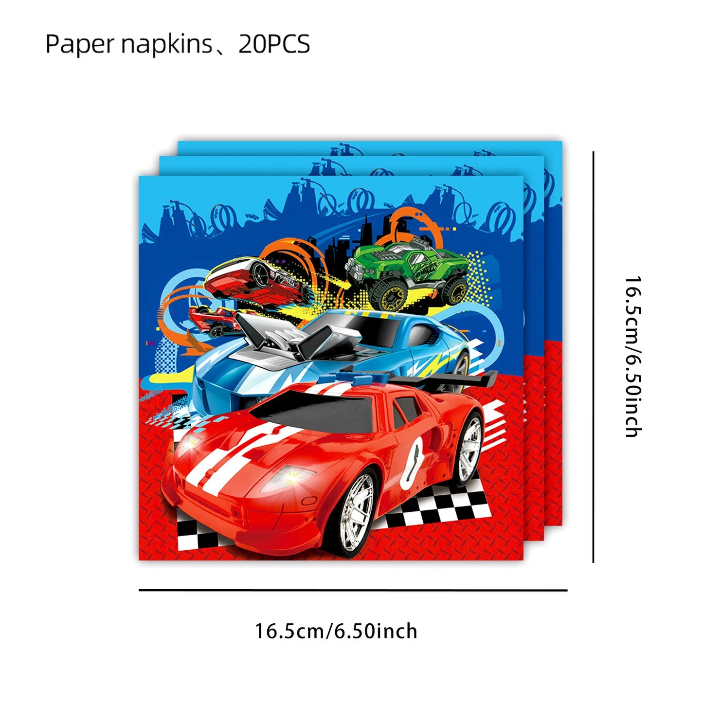 Happy Wheels Racing Party Tableware Set – Racing-Themed Paper Cups, Plates & Banner Decorations with Party Favors for Boys' Birthdays