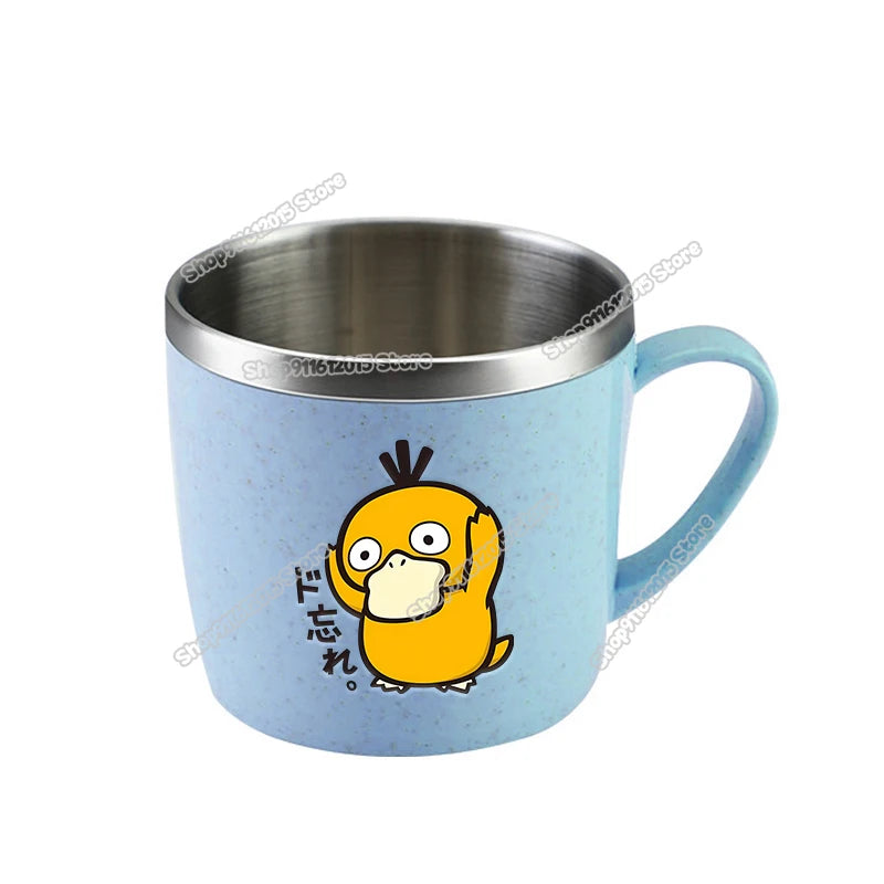 Pokémon Stainless Steel Mug – Pikachu, Snorlax & Eevee Cartoon Drink Cup