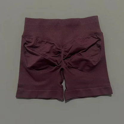 Pantalones cortos de gimnasio sin costuras con efecto Scrunch Butt para mujer – Pantalones cortos de yoga de cintura alta para correr, entrenar, fitness y ropa deportiva