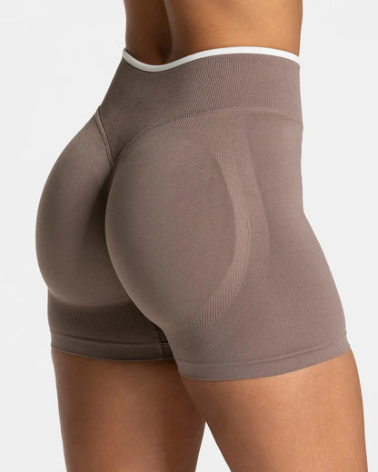 Women’s Seamless Color Block Yoga Shorts High Waist Butt Lifting Gym Workout Running Shorts