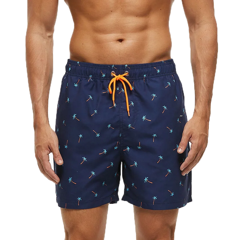 DATIFER Men's Beach Print Swim Shorts – Quick-Dry Surf, Swim & Workout Trunks with Pockets for Summer