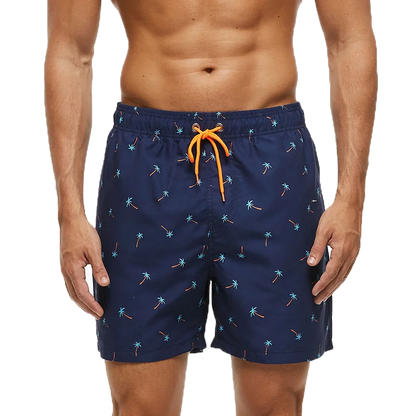 DATIFER Men's Beach Print Swim Shorts – Quick-Dry Surf, Swim & Workout Trunks with Pockets for Summer