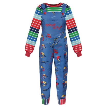 Chucky Inspired Cosplay Costume – Men & Women Horror Film Outfit Set (Shirt & Pants) for Halloween, Carnival & Party Roleplay