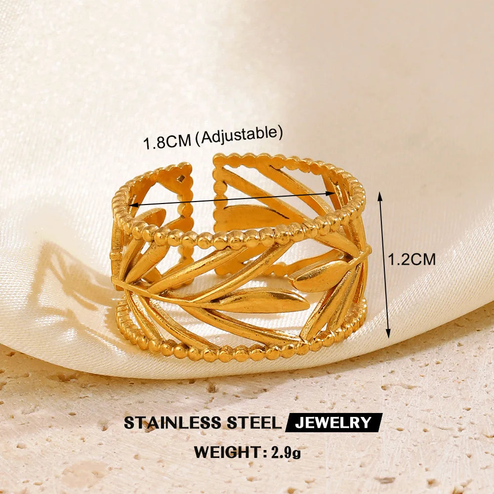 Gold Stainless Steel Heart Ring – Waterproof Hollow Heart Finger Ring for Women | Minimalist Fashion Jewelry Gift