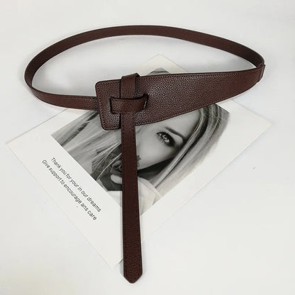 Women's Designer-Style Knot Waist Belt – Soft PU Leather Wide Cummerbund for Coats, Dresses & Fashion Outfits, Elegant Waistband Accessory