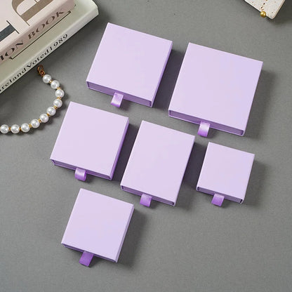 10 Cajas de regalo de joyería de papel para anillos, pendientes, collares, pulseras y empaques de recuerdos de boda