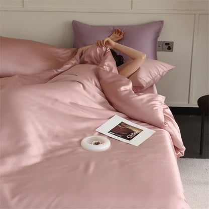 100% Mulberry Silk Bedding Set – Luxury Duvet Cover, Bed Sheet & Pillowcase Set