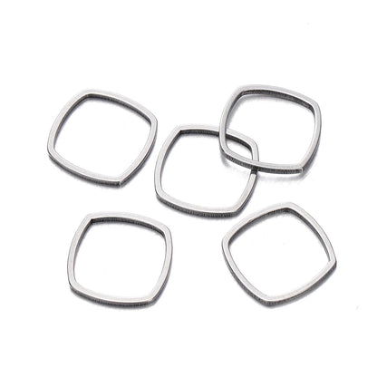 10 breloques géométriques creuses en acier inoxydable pour bijoux – Connecteurs de pendentif pour boucles d'oreilles, colliers et fabrication de bijoux