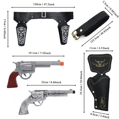 Medieval Cowboy Cosplay Outfit Set – Hat, Gun Belt, Holster & Accessories Roleplay Costume Kit