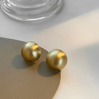 Women’s Charm Exaggerated Round Matte Stud Earrings Korean Fashion Party Temperament Jewelry