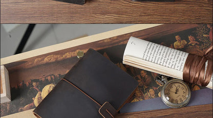 Genuine Leather Refillable Travel Journal – Handmade Retro Diary, Sketchbook & Notebook