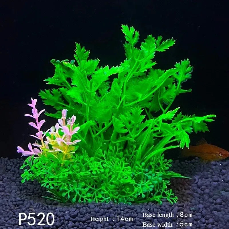 14cm Artificial Aquarium Plants – Plastic Underwater Aquatic Plant & Fish Tank Grass Decorations for Aquascaping, Landscaping & Aquarium Accessories