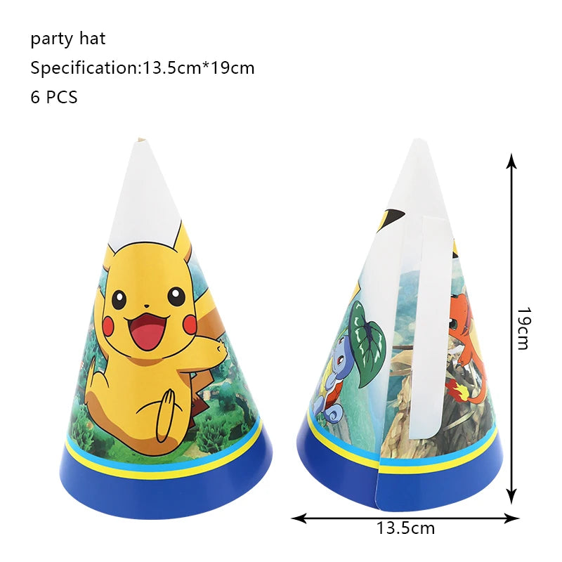 Pokémon Birthday Party Decorations – Lightning Pikachu Balloon Set with Disposable Tableware, Banner, Backdrop & Plates for Kids Events